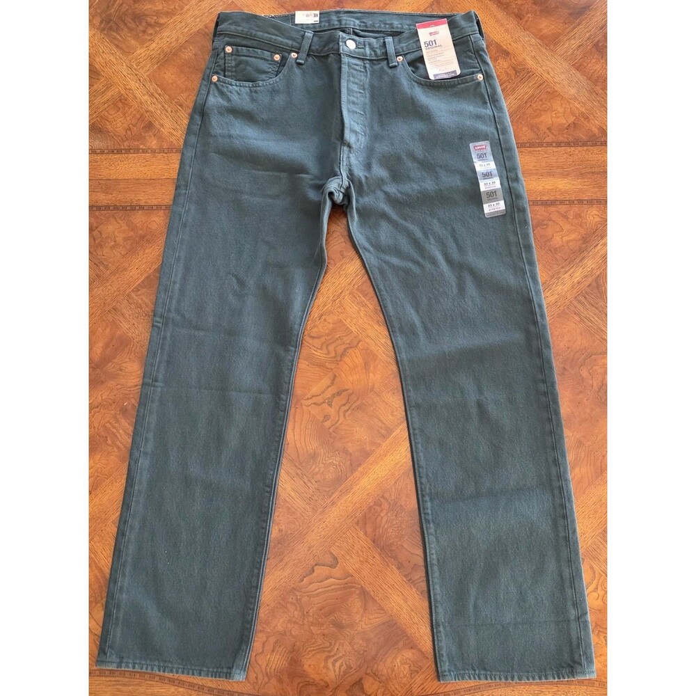 Levi's Men's 501 Original Fit Straight Leg Jeans 33 x 30 Darkest Spruce Green
